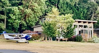 A lawn ornament airplane on Blakely Island